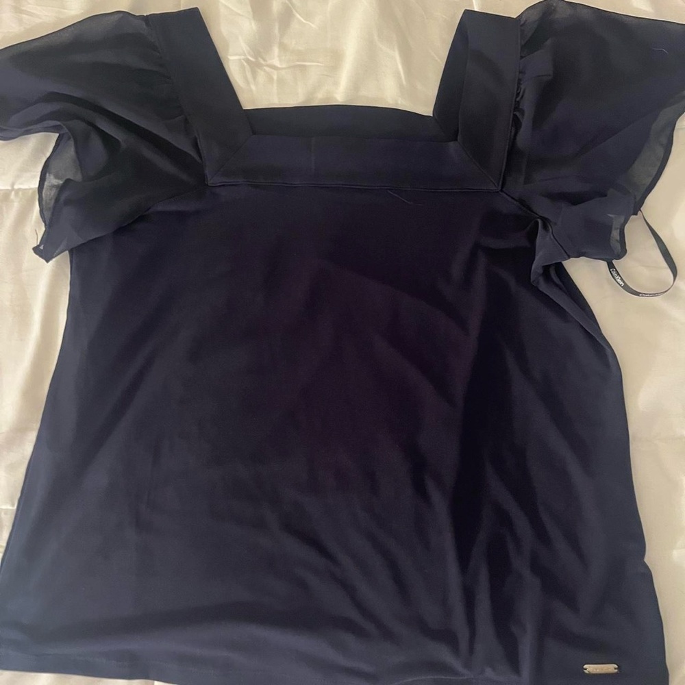 Calvin Klein Navy Blouse Size Medium